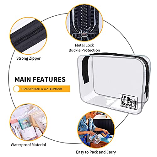 TSA Approved Toiletry Bag Travel Clear Makeup Bags 2 PCS Travel Accessories Quart Size for Men Women 4 TSA Approved Toiletry Bag Travel Clear Makeup Bags 2 PCS Travel Accessories Quart Size for Men Women