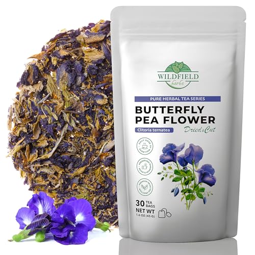 Image of 30 Bags Butterfly Tea Blue Butterfly Pea Flower Herbal Tea (Clitoria Ternatea) - 30 Count 1.5g Bags Te Azul Anchan