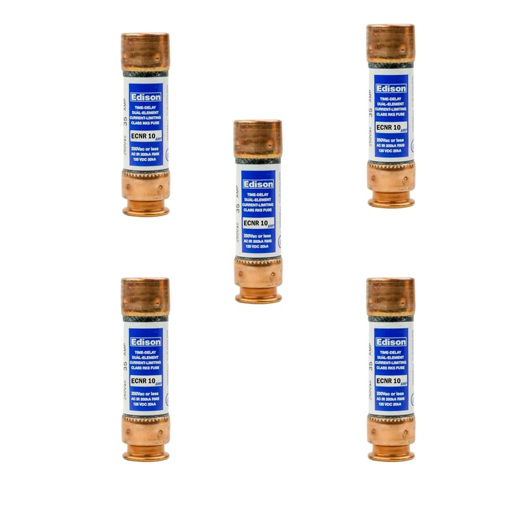 5-Pack New ECNR-10 ECNR-10A 250Vac Time Delay Fuse,ECNR-10 Current Limiting Class RK5 Cartridge Fuse