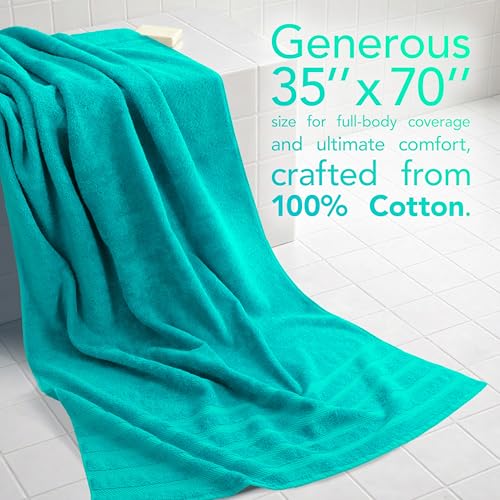 Image of American Soft Linen 100% Cotton Luxury Turkish Towels, 2PC 35x70 Bath Sheet | Soft Absorbent Quick Dry OEKO Tex Standard 100 Certificated Durable Machine Washable Breathable Premium Hotel Quality