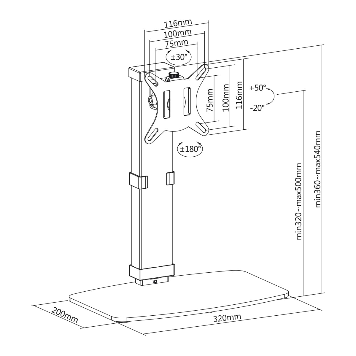 my wall HL 55 Tafelstandaard Voor Flatscreens