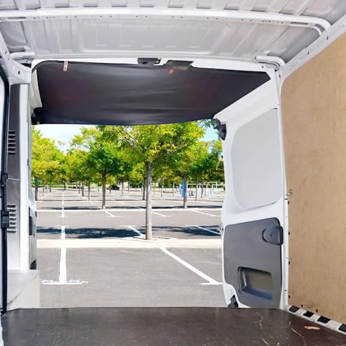 SuQurtom Rear Barn Door Awning Cover, Heavy Duty 600D Oxford Fabric Waterproof Tear Resistant Sun Shade Protection Sheleter Cover, Fit for Ford Transit Custom VW T5 T6 Renault Trafic Fiat Ducato Panel