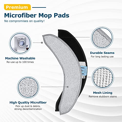 Image of 4 Pack Replacement Mop Pads for i-Robot Roomba Combo j7+ / j9+ Accessories | Microfiber Washable Mopping Pad for iRobot Roomba Combo j7+ / j9+ Robot Vacuum and Mop (Not fits for Roomba j7 / j7+ / j9+)