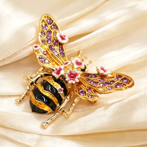 Image of Insect Animal Brooch Pin for Women Rhinestone Lapel Pins Vintage Brooches for Costume Accessories