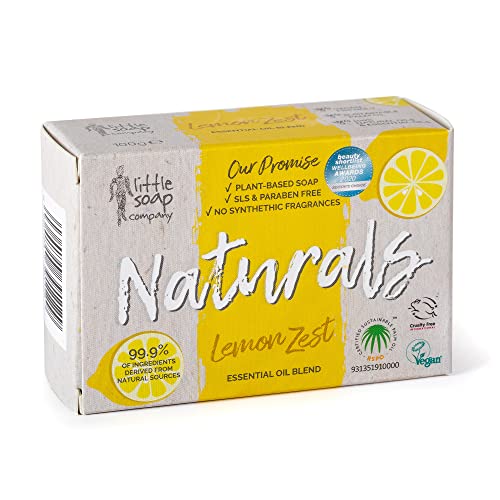 Little Soap Company Naturals Range – Bar Soap | Vegan, Cruelty Free, No SLS or Parabens, Refreshing Cleansing Soap bar, Natural Eco Friendly Body & Hand Soap, 100g (Lemon Zest)
