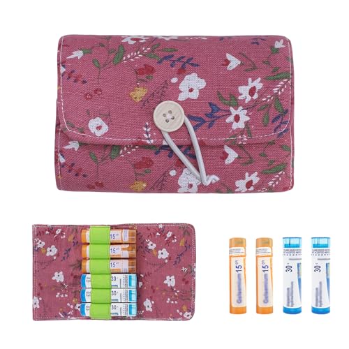 Image of Klawdsky Homeopathic Storage Case Homeopathic Carrying Case Box Foldable Homeopathic Bag Homeopathic Organizer for 6 Tubes Homeopathy at Home Travel Kit - Without Tubes
