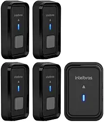 Campainha sem Fio Com Bateria Sem Fio Cib 101 Preta Alcance ate 100Mts 4 Externas Intelbras Preto