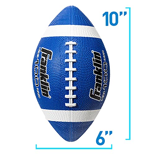 image for Franklin Sports Grip-Rite 100 Rubber Junior Football - Blue, Blue/Whit