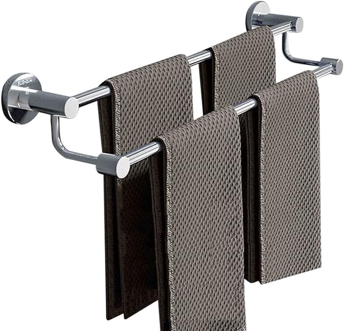 Image of SUNDRY Mega-Pro Stainless Towel Rack /Towel Hanger /Towel Rod for Bathroom and Kitchen (24 Inch Double Rod) 2 Feet