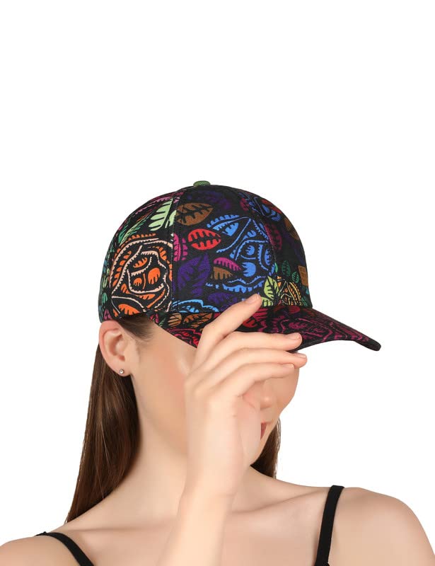 teknik Women Printed Baseball Cap with Adjustable Strap Metal Buckle