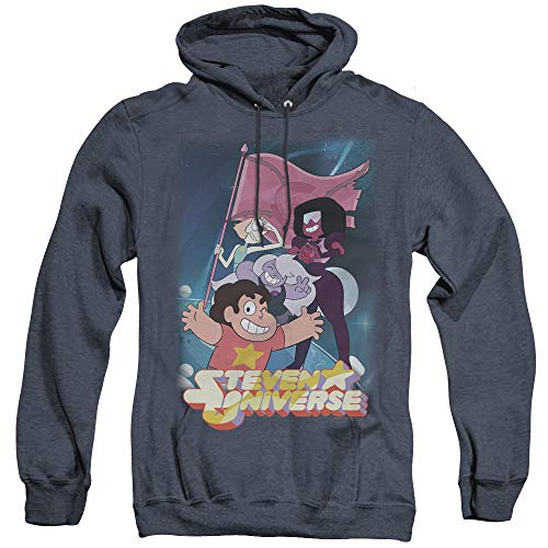 Steven Universe Unisex Adult Pull-Over Heather Hoodie, Medium Navy