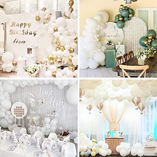 Image of PartyWoo White Balloons 51 pcs 12 Inch Matte White Latex Helium Balloons for Wedding Bridal Graduation Engagement Baby Shower Gender Reveal Easter Anniversary Birthday Party Decorations White-Y13