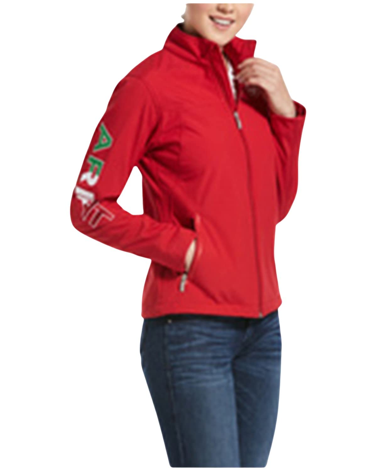 ARIAT Women's Classic Team Mexico Softshell Water Resistant Jacket, Red, Small