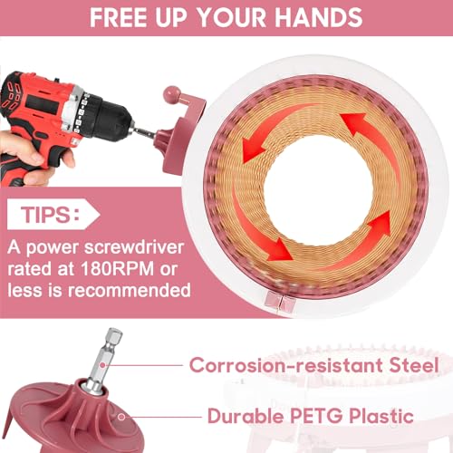Image of DoubleCare Knitting Machine Adapter, Quick Knit Machine Attachment | with Hexagonal Steel Drill Electric Screwdriver, Compatible with 48 /40 /22 Needles, DIY Craft Fast Knitting Christmas Hats