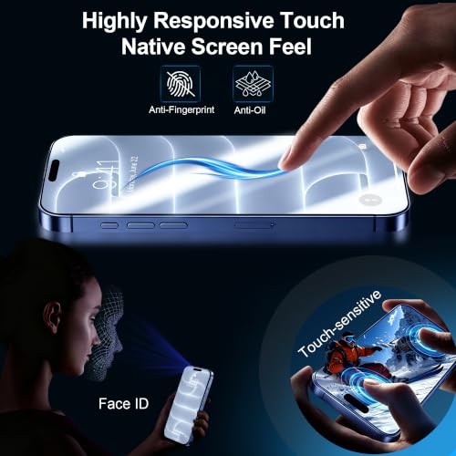 QHOHQ für iPhone 18 Pro für Panzerglas, 9H+ Schutzfolie, 3+3 Stück – Ansicht 6