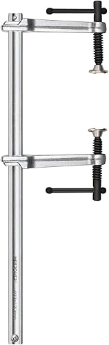 Miniatura 9 de MAXPOWER Abrazadera F de acero multifuncional, abrazadera de barra de doble fuerza de 15 34 pulgadas, abrazadera de metal resistente, fuerza de