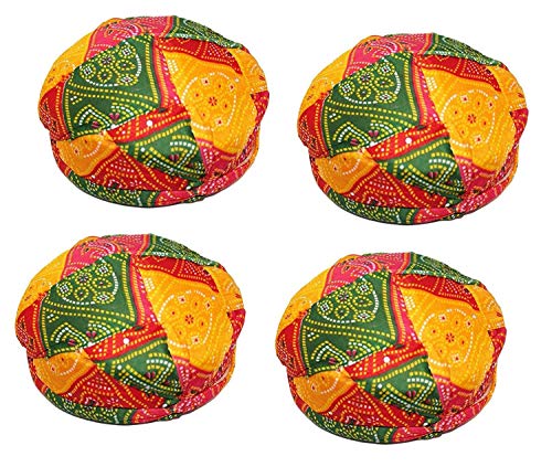 Image of Sage Square Rajasthani Traditional Turban Pagdi Safa for Marriage Mehandi Holi Functions Decoration