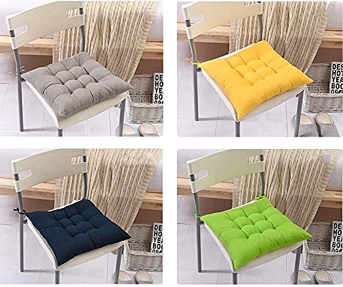 4 قطع من وسائد الكراسي الناعمة من اف اف كيه ال، وسائد للكراسي وغرفة الطعام للاستخدام الداخلي والخارجي والحديقة والفناء والمطبخ وكراسي المكتب، لون اصفر، مقاس 40 × 40 سم