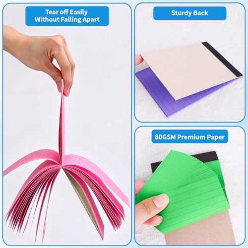 Image of Oleitodh 48 Pack 3 x 5 Inch Note Pads 12 Colors Mini Memo Pads | 80GSM Lined Writing Pads with 30 Sheets Each, Small Pocket Notepads for Office, School, Teachers, Lists and Daily Notes