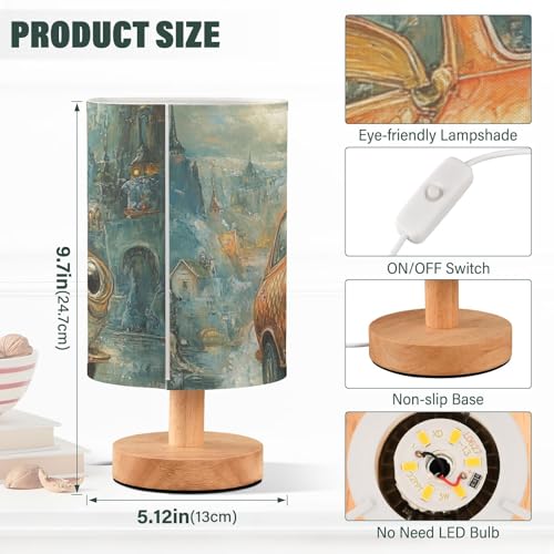 Lámpara de mesa divertida forma de gato y pez con USB miniatura 3