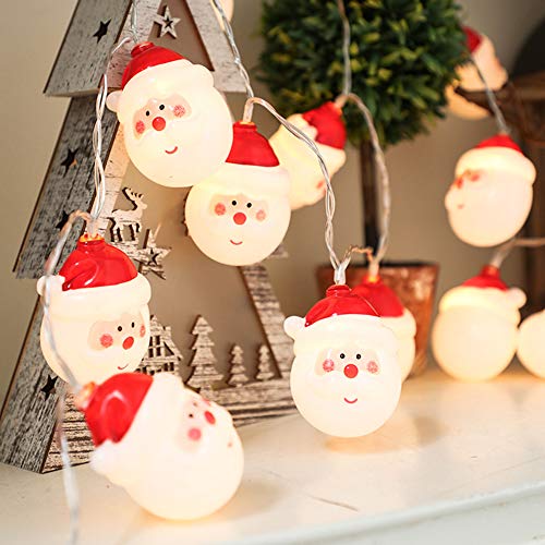 TopYart サンタさん 装飾 ledライト イルミネーションライト 可愛いサンターデザイン 電池式 10電球 1.5m クリスマス 電飾 屋内 室内 デコレーション クリスマスツリーの飾り