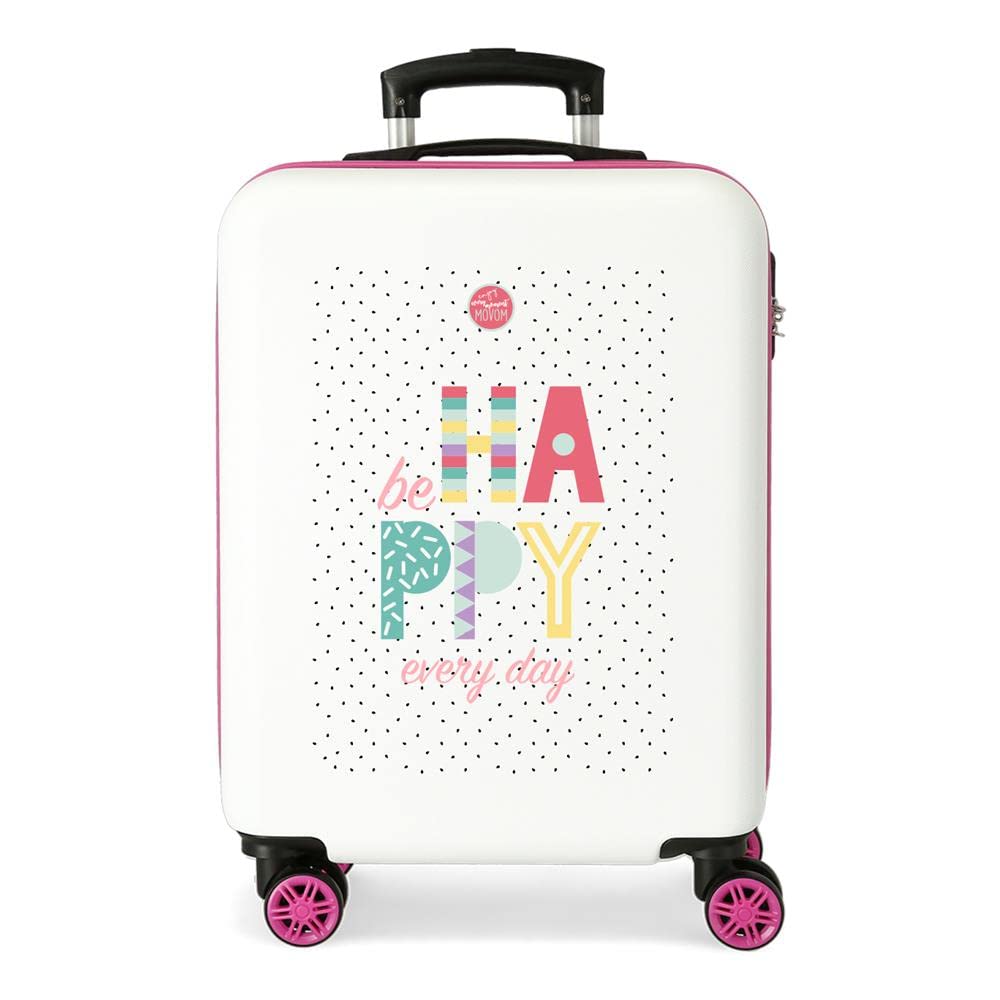 MOVOM Be Happy, Trolley Rigido Cabina 55m Bambine E Ragazze, Multicolore, Media
