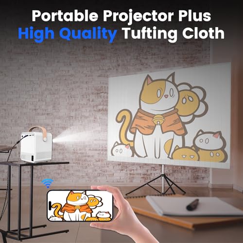 Image of BESGEER Tufting Projector for Tufting Trace, Rug Tufting Kit with Projector 39 inch*39 inch Tufting Cloth, Art Projector for Tracing on Rug, Compatible with TF, USB, Laptop, Phone( HDMI NOT Supported )