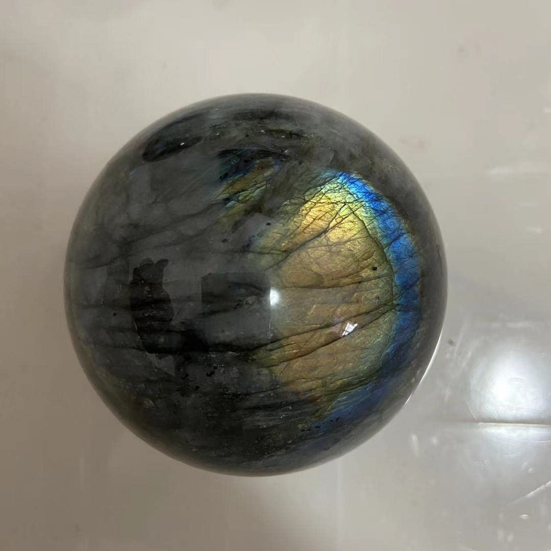 Regalo 1pc Bola de Cristal Natural Tirador Natural Bola de Piedra Larga Cal Piedra de luz de Luna Cristal decoración hogareña(Size:6-7cm)