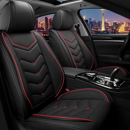 Car Seat Covers for Honda Civic 2000-2025, Stylish Sport Seat Cover, Premium Nappa Leather Car Seat Cover. Automobile Seat Covers Sets.(Standard 2 Seats/Black)