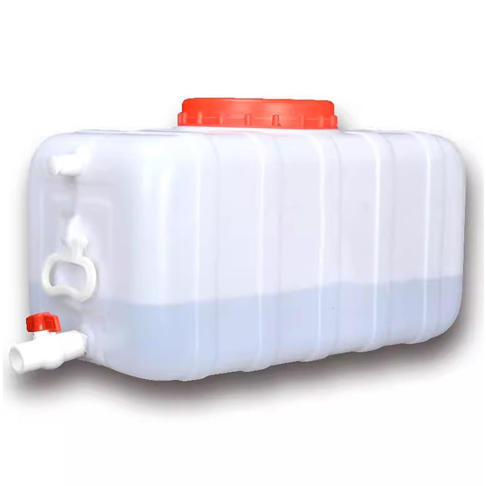 Depósito de agua de plástico grande con grifo, almacenamiento de grado alimenticio para camping, viajes, senderismo, caravana y suministro de agua de emergencia