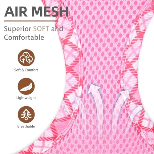 PUPTECK Step-in Dog Harness Small Dog No Pull Vest and Lead Set for Puppy Cats Outdoor Walking Pink L - Image 3