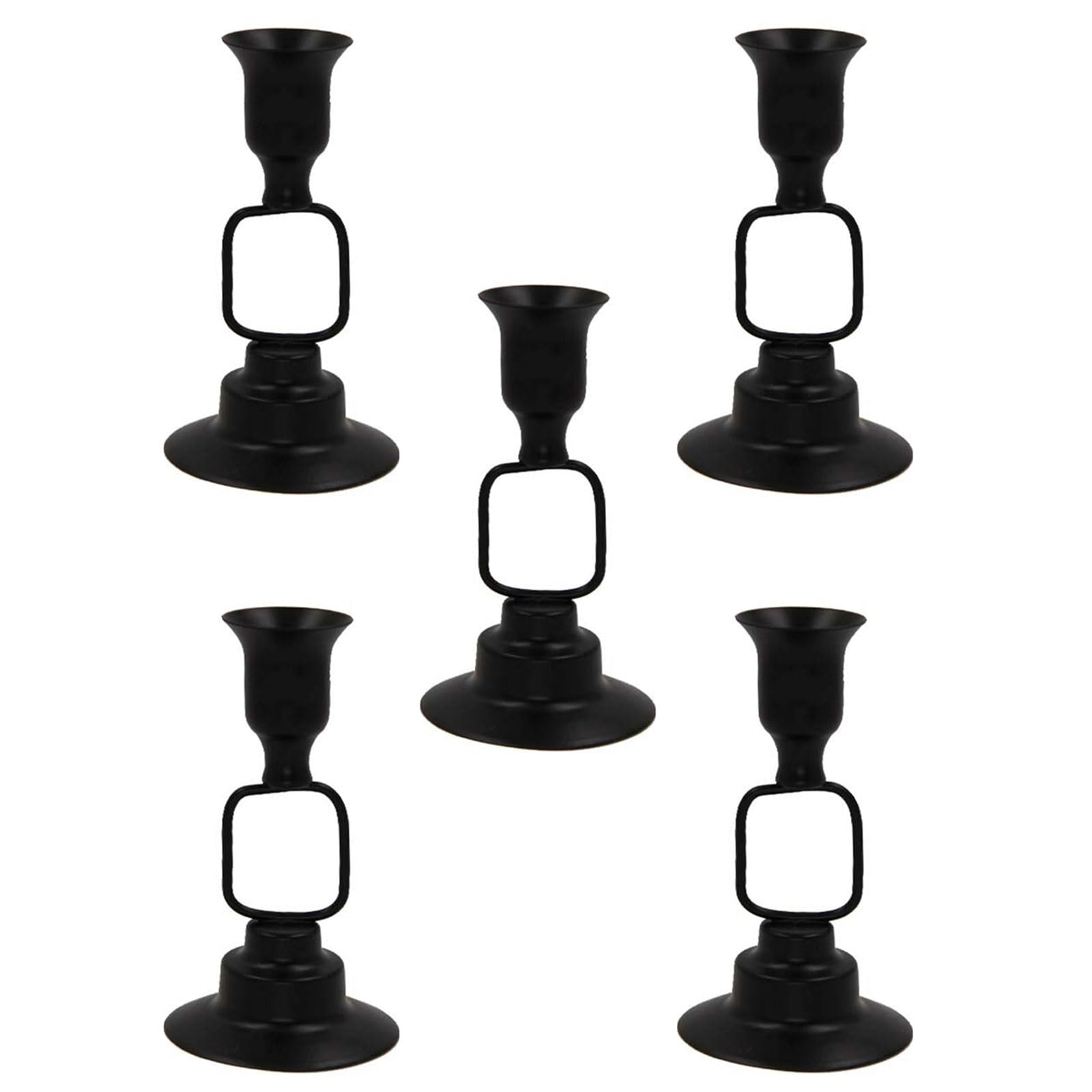 Kalttoy Black Long Holder Metal Candlestick Vintage French Candleholder For Indoor Decoration Stand For Candlelight Dinner Metal Candlestick Candleholder
