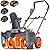 20-Inch Cordless Electric Snow Blower | 2×21V 4.0Ah Batteries & Dual Fast Chargers | Brushless Motor | 25FT Snow Throw Distance | Dual LED Lights | Ideal for Driveways, Patios & Sidewalks