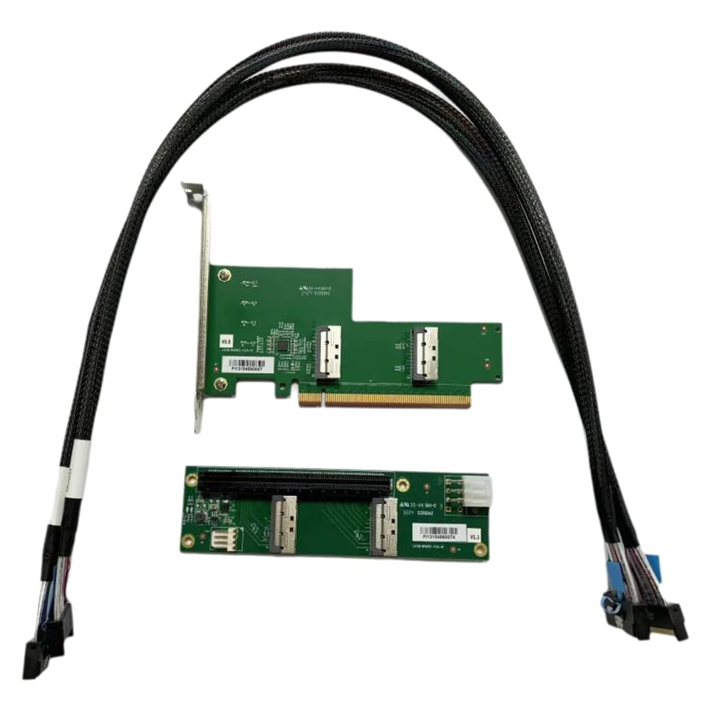 Adattatore di Espansione per Connessione PCIe 5.0 X16 A MCIO Split Card per EGPU per Scheda Grafica Discreta EGPU con Backplane Dual MCIO