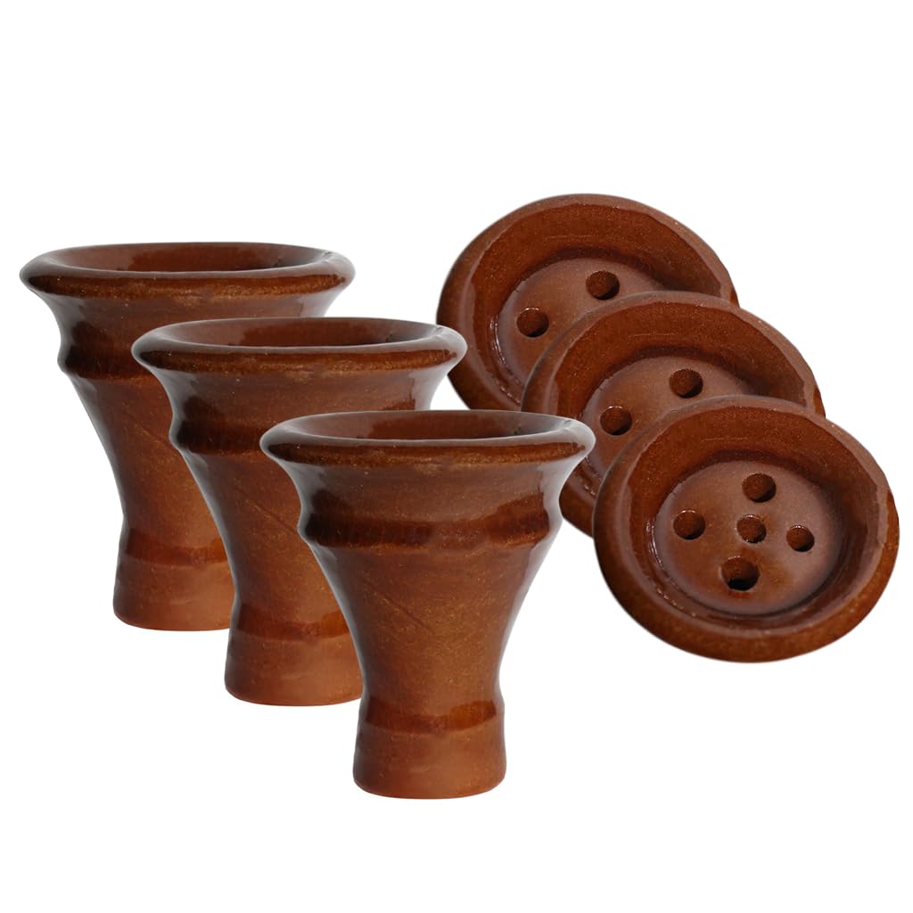 Egyptian Clay Hookah Bowl 3 Pack