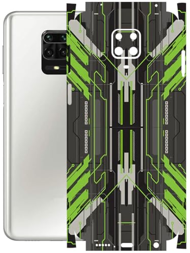 Image of AtOdds - Full Body Back Screen Guard Protector Film - Lamination Wrap Skin Sticker Compatible with REDMI Note 9 PRO MAX | Scratchproof Matte Finish (Cyber Green)