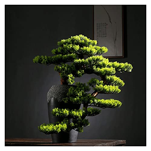 YXWYXWA Árbol de Bonsai Artificial árbol de Bonsai Artificial, 23 Pulgadas Vase de Aluminio Pino de bonos, Planta de Bonsai de árbol Falso para la decoración de Escritorio, Bonsai Artificial