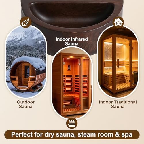 Carbonized Acacia Wood Sauna Aromatherapy Bowl, Sauna Oil Cup Sauna Oil Holder Essential Oil Fragrance Diffuser Bowl for Home Sauna and Steam Sauna, Easy-Clean Slow-Release Sauna Accessories - Image 4
