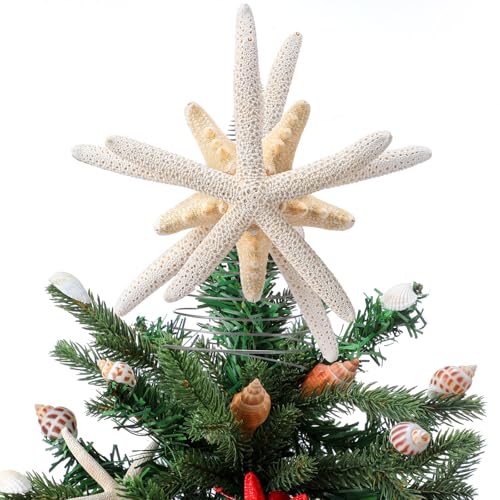 Demissle Natural Starfish Tree Topper Beach...