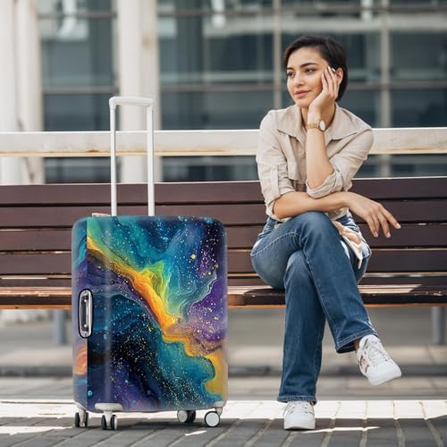 Galaxy Nebula Luggage Cover for 28-30 Inch Suitcases – Colorful Abstract Travel Suitcase Protector – Stretchable Washable Anti-Scratch Cover for Luggage,L2