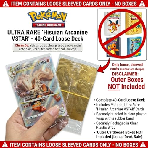 Image of Pokemon Cards Pack 40 Pcs Playing Card Game for Kids | All Rare Series V Max GX High HP Collection | 10 Gold 10 Silver 10 Black 10 Rainbow Special Edition Set | Trading Card Set (40 Pcs Card)