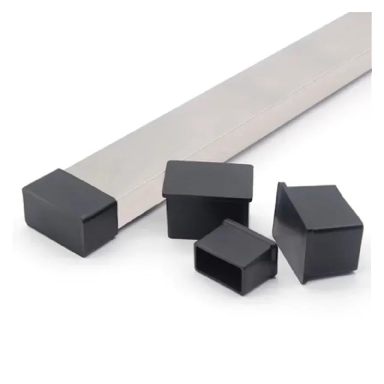 Tappi for gambe della sedia neri Piedini da tavolo in gomma rettangolari quadrati Cuscinetti protettivi for pavimento antiscivolo(40x80mm)