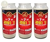 Ner Mitzvah 7 Day Yahrzeit Candle - 3 Pack Kosher White Yahrzeit Memorial Candles - Yom Kippur and H