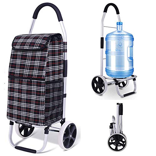 Einkaufstrolley auf 2 Rädern, faltbar, kompakt, mit abnehmbarer Tasche, wasserdicht, strapazierfähig, extra groß…