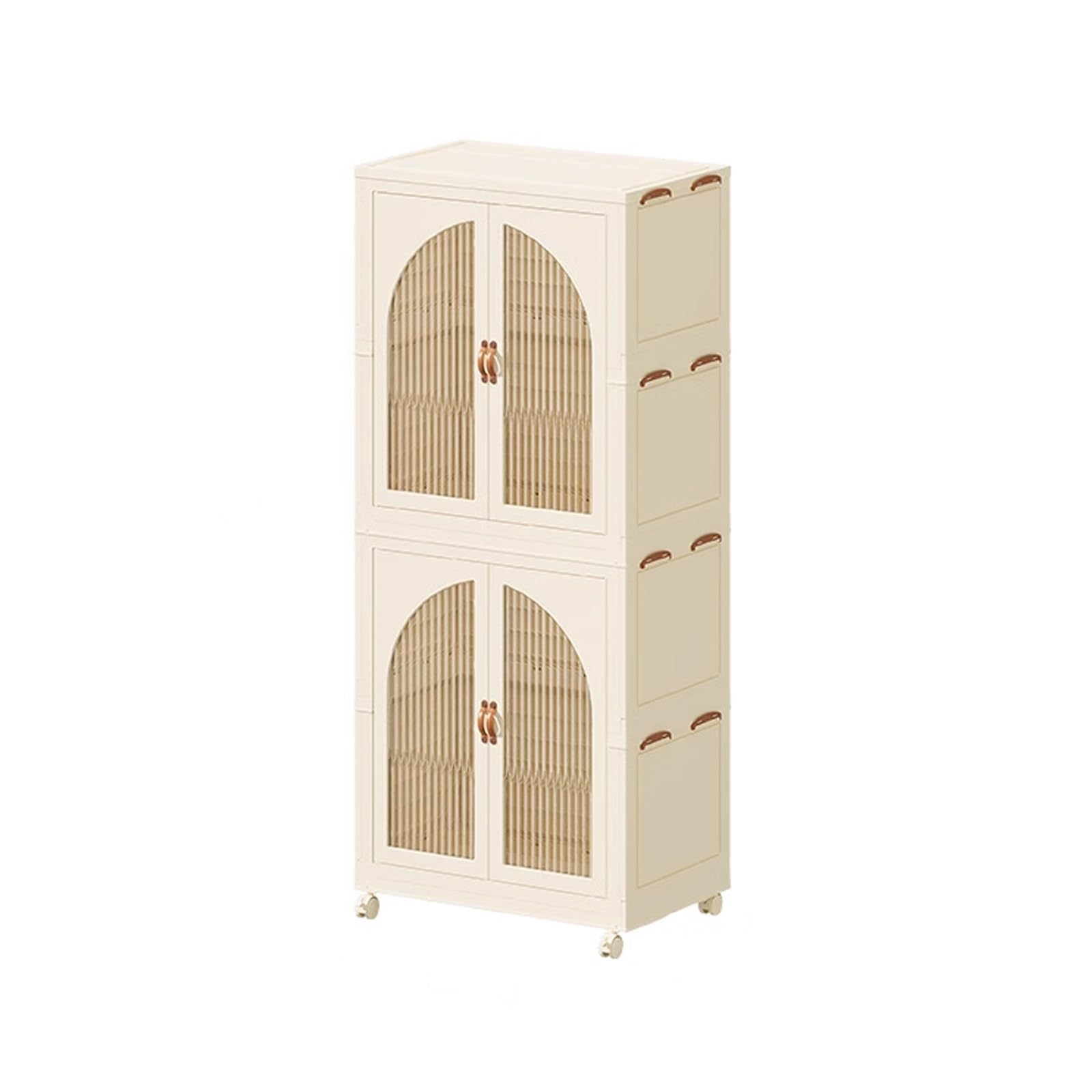 Faltbarer Kleiderschrank Mit Rollen – Platzsparend & Mobil, Mit Kleiderstange, Aus Kunststoff, Für Schlafzimmer, Wohnheim & Wohnung (Weiß, 95x88x44 Cm)