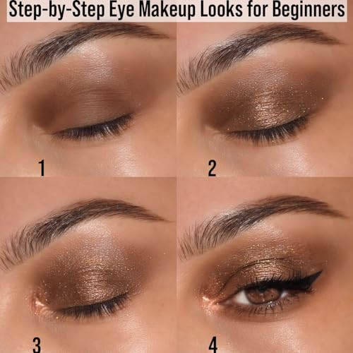 Black Smokey Eyeshadow Makeup Palette, Dark Smoky Eye Shadow Palettes for Halloween Goth Make up Glitter Shimmer Matte Pallets, Midnight Masquerade 21 Colors Brown Neutral Naked, Talc Free - Image 7