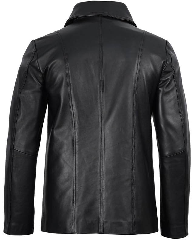 Image of Decrum Mens Leather Blazer - Real Lambskin Stylish Casual Leather Blazer Jackets for Men