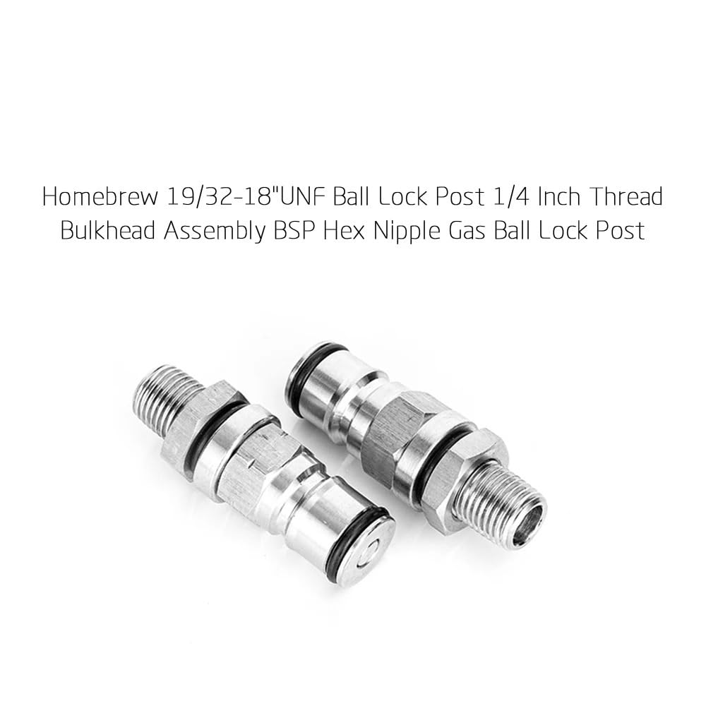 Paletta per mescolare 19/32-18" Sfera di Blocco Post 1/4 di Pollice Filettatura Gruppo Paratia Capezzolo Esagonale Sfera di Gas Blocco Post Adattatore Birra Birra agitatore per vino(Liquid and gas)