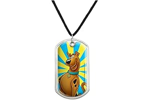 Scooby-Doo Character Military Dog Tag Pendant Necklace with Cord