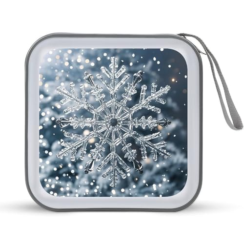 Carpeta de almacenamiento para viajes en coche con diseño de copos de nieve de invierno 2